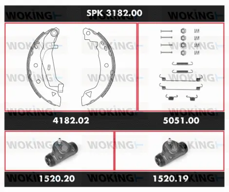 SPK 3182.00 WOKING Комплект тормозов, барабанный тормозной механизм (фото 1)