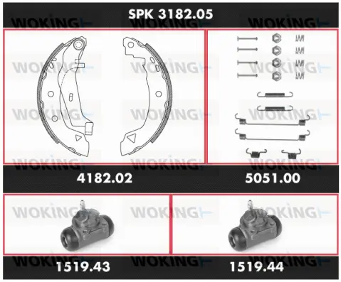 SPK 3182.05 WOKING Комплект тормозов, барабанный тормозной механизм (фото 1)