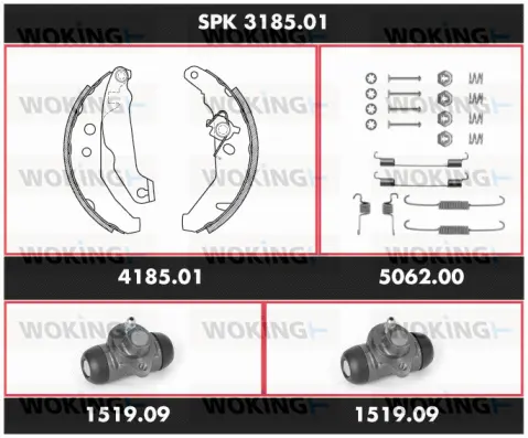 SPK 3185.01 WOKING Комплект тормозов, барабанный тормозной механизм (фото 1)