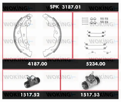 SPK 3187.01 WOKING Комплект тормозов, барабанный тормозной механизм (фото 1)