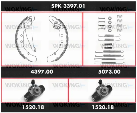 SPK 3397.01 WOKING Комплект тормозов, барабанный тормозной механизм (фото 1)
