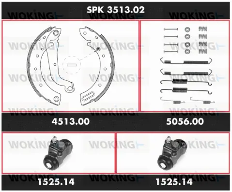 SPK 3513.02 WOKING Комплект тормозов, барабанный тормозной механизм (фото 1)