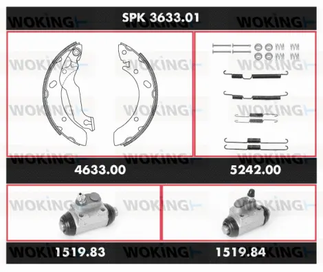 SPK 3633.01 WOKING Комплект тормозов, барабанный тормозной механизм (фото 1)