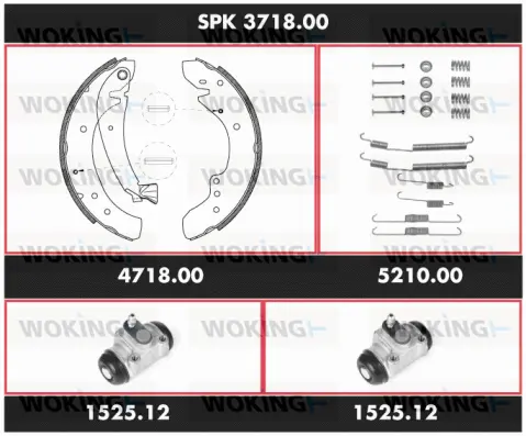 SPK 3718.00 WOKING Комплект тормозов, барабанный тормозной механизм (фото 1)