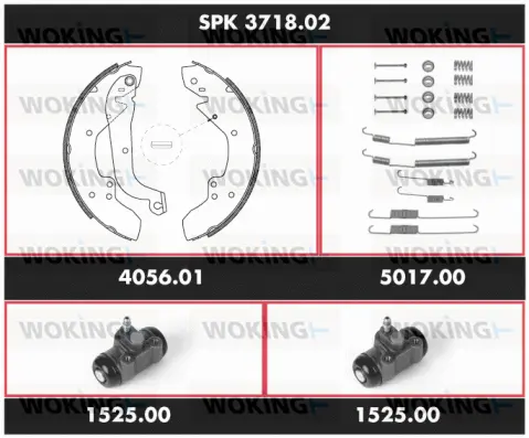 SPK 3718.02 WOKING Комплект тормозов, барабанный тормозной механизм (фото 1)