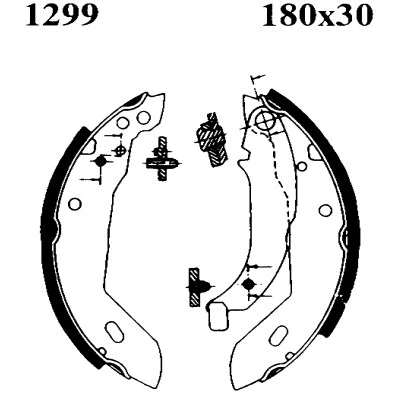 6225 BSF Комплект тормозов, барабанный тормозной механизм (фото 1)