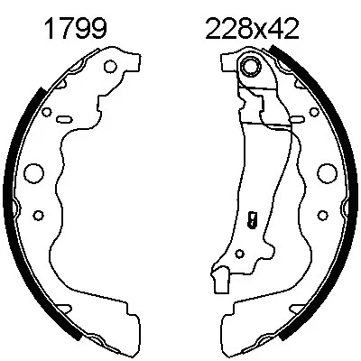 7624 BSF Комплект тормозов, барабанный тормозной механизм (фото 1)