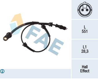 78297 FAE Датчик, частота вращения колеса (фото 1)