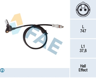 78413 FAE Датчик, частота вращения колеса (фото 1)