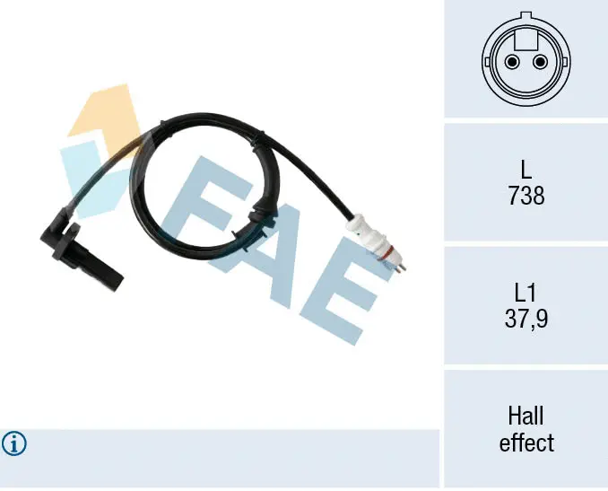 78549 FAE Датчик, частота вращения колеса (фото 1)