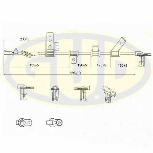 GABS01624 G.U.D Датчик, частота вращения колеса (фото 1)