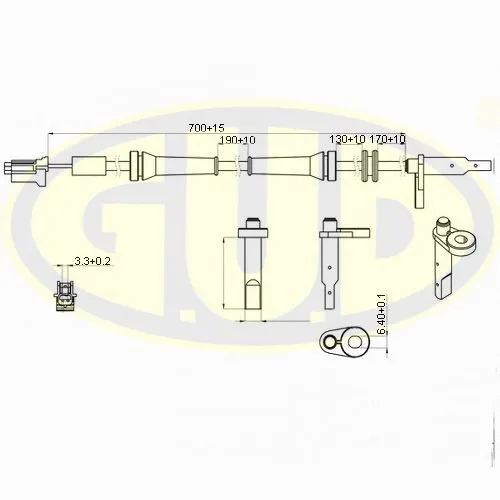 GABS02423 G.U.D Датчик, частота вращения колеса (фото 1)