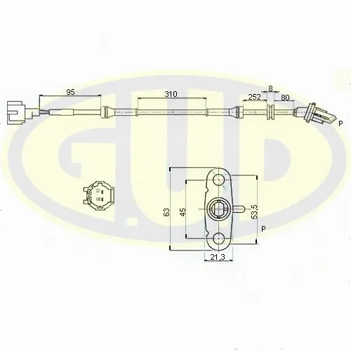 GABS02451 G.U.D Датчик, частота вращения колеса (фото 1)