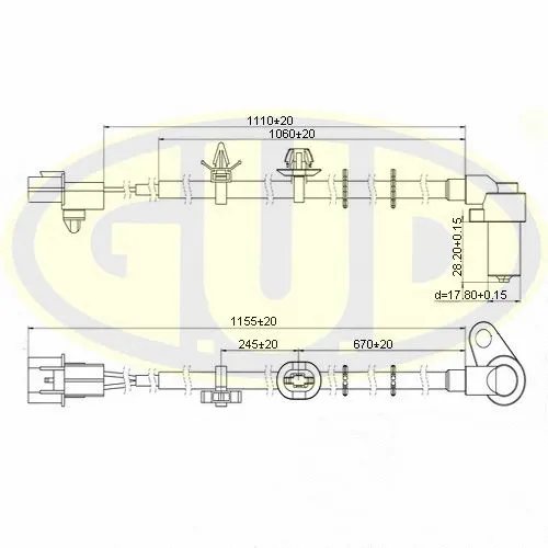 GABS02602 G.U.D Датчик, частота вращения колеса (фото 1)