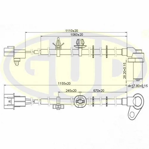 GABS02605 G.U.D Датчик, частота вращения колеса (фото 1)