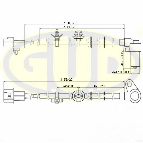 GABS02606 G.U.D Датчик, частота вращения колеса (фото 1)