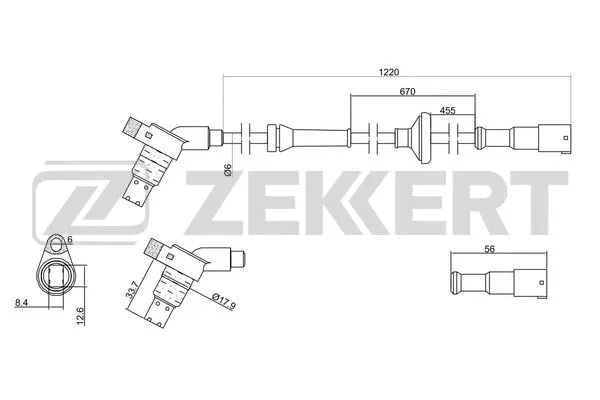SE-6005 ZEKKERT Датчик, частота вращения колеса (фото 1)