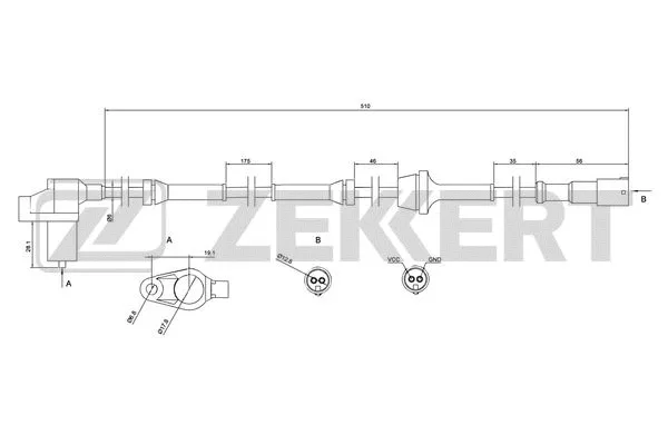 SE-6006 ZEKKERT Датчик, частота вращения колеса (фото 1)