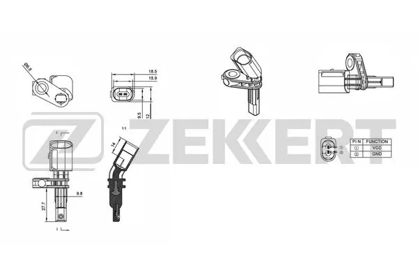 SE-6007 ZEKKERT Датчик, частота вращения колеса (фото 1)