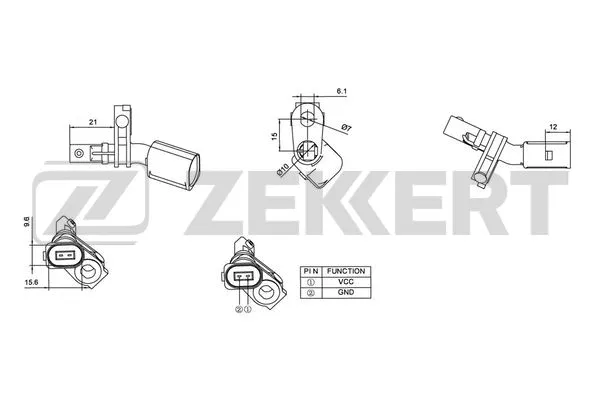 SE-6012 ZEKKERT Датчик, частота вращения колеса (фото 1)