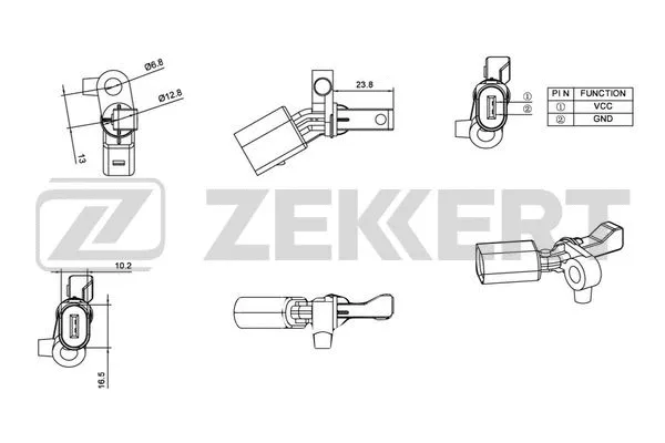 SE-6013 ZEKKERT Датчик, частота вращения колеса (фото 1)