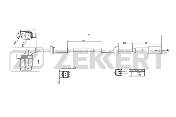 SE-6034 ZEKKERT Датчик, частота вращения колеса (фото 1)