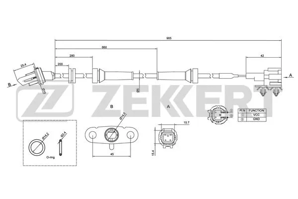 SE-6051 ZEKKERT Датчик, частота вращения колеса (фото 1)