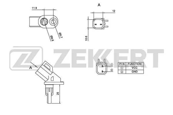SE-6056 ZEKKERT Датчик, частота вращения колеса (фото 1)