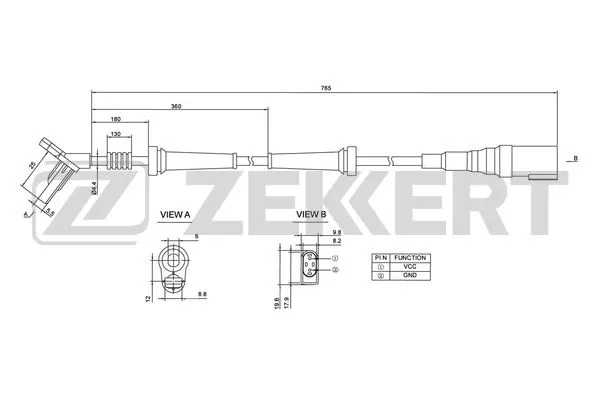 SE-6057 ZEKKERT Датчик, частота вращения колеса (фото 1)