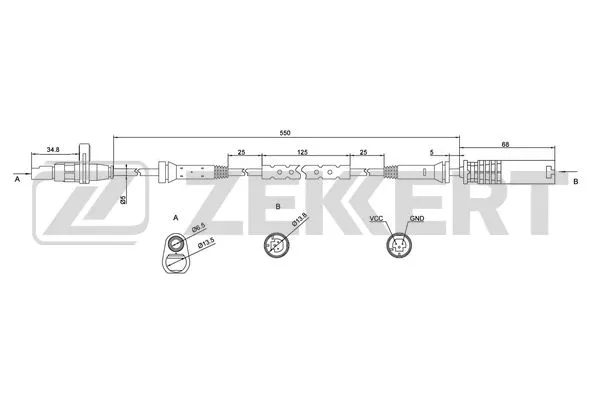 SE-6065 ZEKKERT Датчик, частота вращения колеса (фото 1)