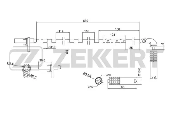 SE-6070 ZEKKERT Датчик, частота вращения колеса (фото 1)