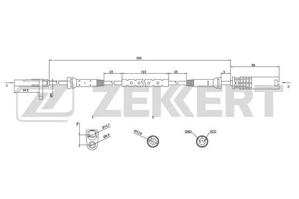 SE-6071 ZEKKERT Датчик, частота вращения колеса (фото 1)