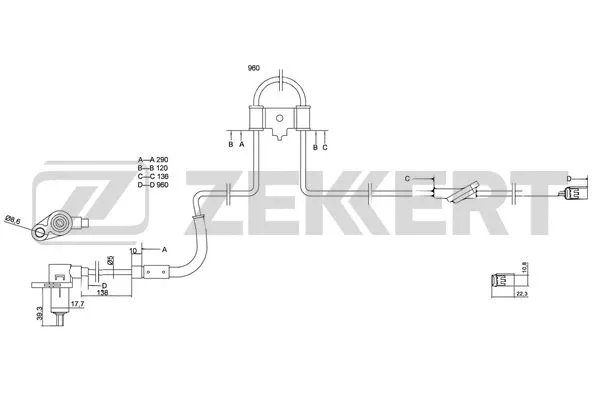 SE-6080 ZEKKERT Датчик, частота вращения колеса (фото 1)