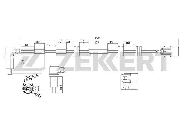 SE-6088 ZEKKERT Датчик, частота вращения колеса (фото 1)