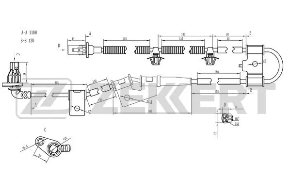 SE-6102 ZEKKERT Датчик, частота вращения колеса (фото 1)