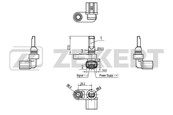 SE-6112 ZEKKERT Датчик, частота вращения колеса (фото 1)