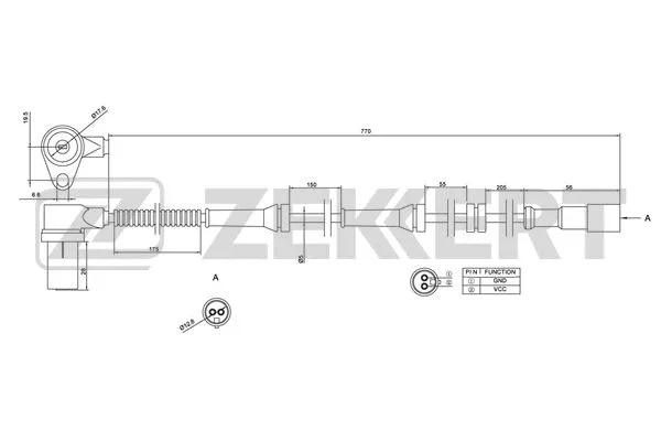 SE-6115 ZEKKERT Датчик, частота вращения колеса (фото 1)