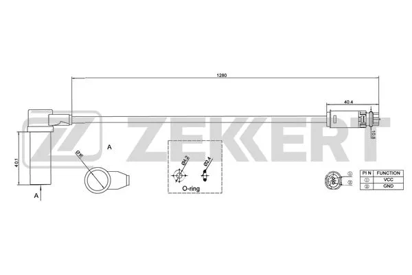 SE-6127 ZEKKERT Датчик, частота вращения колеса (фото 1)