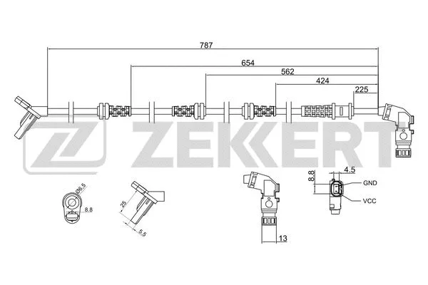 SE-6141 ZEKKERT Датчик, частота вращения колеса (фото 1)
