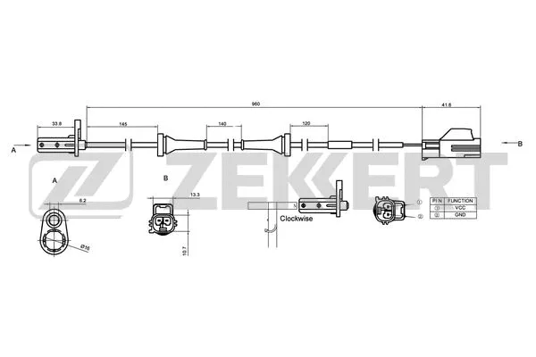 SE-6146 ZEKKERT Датчик, частота вращения колеса (фото 1)