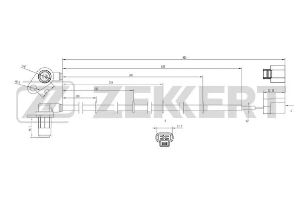 SE-6161 ZEKKERT Датчик, частота вращения колеса (фото 1)