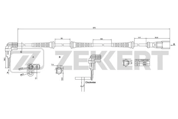 SE-6172 ZEKKERT Датчик, частота вращения колеса (фото 1)