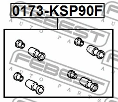 0173-KSP90F FEBEST Комплект направляющей гильзы (фото 2)