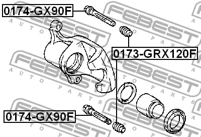0174-GX90F FEBEST Направляющий болт, корпус скобы тормоза (фото 2)