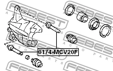 0174-MCV20F FEBEST Направляющий болт, корпус скобы тормоза (фото 2)