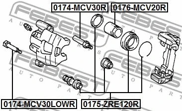 0174-MCV30LOWR FEBEST Направляющий болт, корпус скобы тормоза (фото 2)