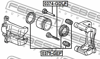 0374-GDLF FEBEST Направляющий болт, корпус скобы тормоза (фото 2)