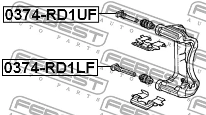 0374-RD1LF FEBEST Направляющий болт, корпус скобы тормоза (фото 2)