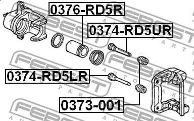 0374-RD5LR FEBEST Направляющий болт, корпус скобы тормоза (фото 2)