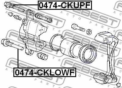 0474-CKUPF FEBEST Направляющий болт, корпус скобы тормоза (фото 2)